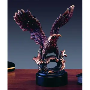 212 MAIN Heavy-Weight Cold Cast Resin Bronze Eagle Collectible Figurine - Marian Imports F Bronze-Plated Desktop Statue, 7x4.5x8.5 in Living Room Decoration, Office Home Decor Resin Figure for Indoor Display