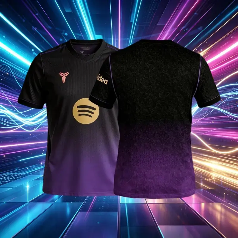 10# Lamine Yamal 26 27 Away Black And Purple Short Sleeve Soccer Jersey Fans Version