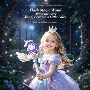 Dreamy Unicorn Fairy Wand with Colorful Rotating Light & Music, Portable Kids Toy Suitable for Home Indoor Games & Outdoor Activities, Girls Birthday Festival Gift