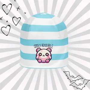 DreamSage Oddly Adorable Striped Beanie - 95% Polyester 5% Spandex Double-layered Regular Fit OEKO-TEX 100 Certified Ethically Sourced