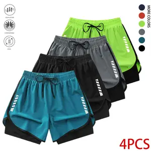 Set of 4 men’s athletic shorts featuring reflective printed patterns; suitable for running and fitness. Durable and wear-resistant, moisture-wicking and breathable, resists pilling and maintains shape. Essential shorts for outdoor activities and workouts;