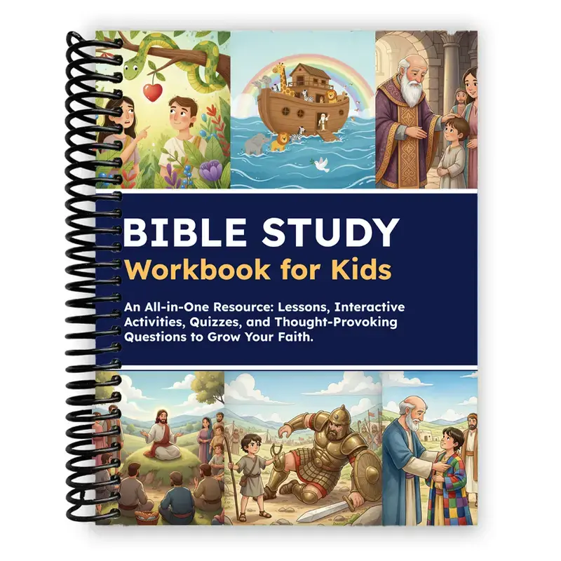 Children’s Bible Study Workbook: Interactive Lessons, Activities, Quizzes & Questions to Grow & Deepen Your Child’s Faith | Spiral Bound Notebook