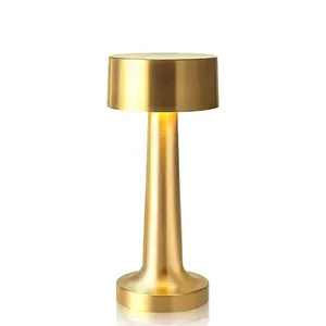 Portable LED Table Lamp, 3-Levels Brightness Metal Desk Lamp, 3 Color Touch Control Rechargeable Lamp, Night Light, Bedside Lamp,Dining Room Lamp