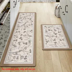 Floral Print Kitchen Mat, 1 Count Non-slip Kitchen Rug, Comfortable Floor Mat, Home Decorative Mat for Living Room, Bedroom, Bathroom, Runner Carpets, Floral Area Rugs
