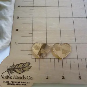 Pale Gold Mirrored Acrylic Heart Bear Paws  Beading Supplies | Cabochon Cab Centers