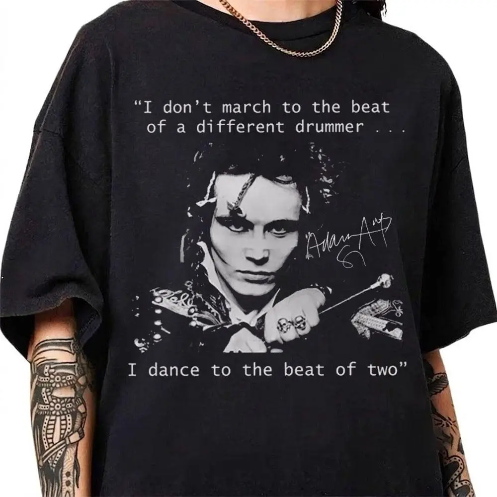 Adam Ant Quotes Signature Black Cotton T-Shirt