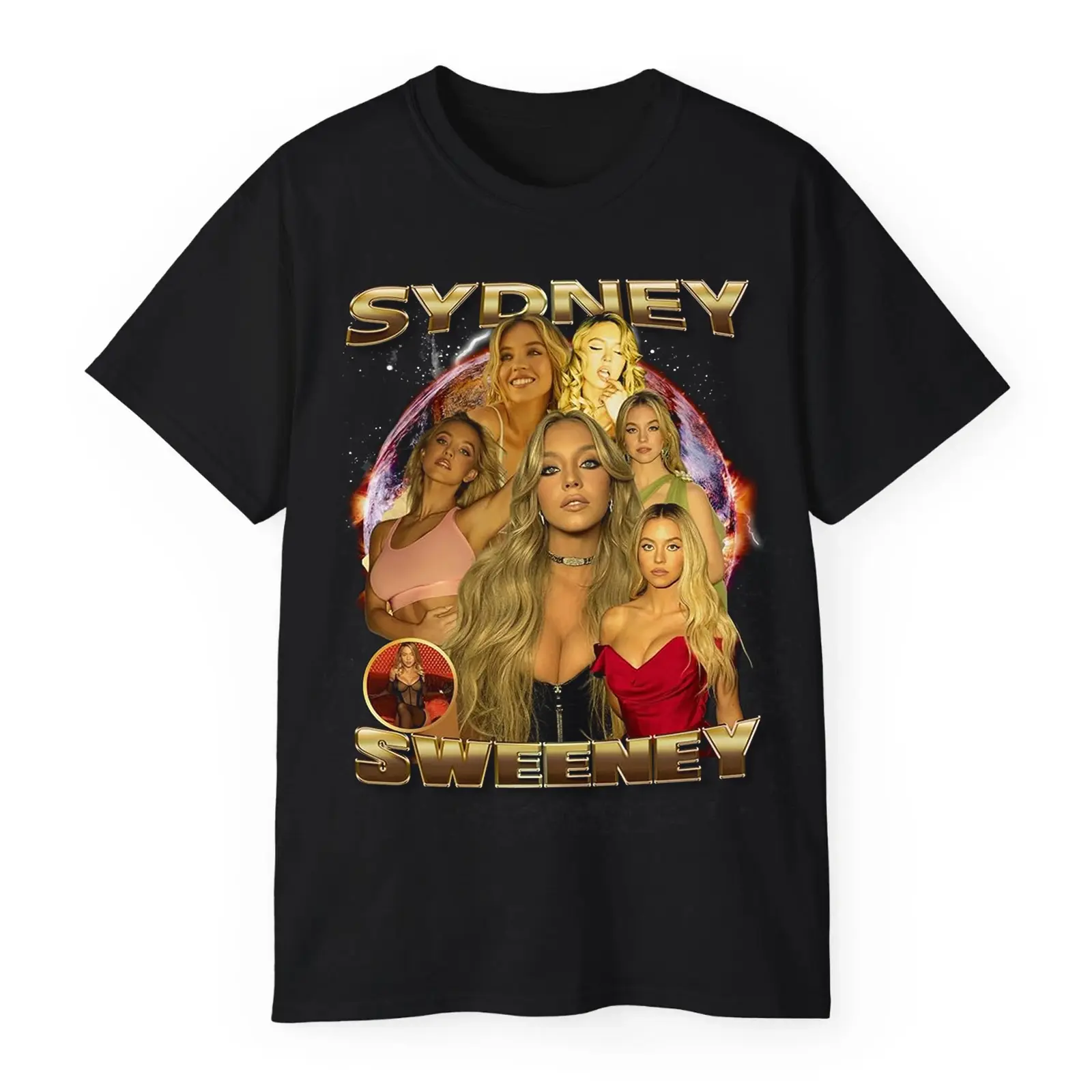 Sydney Sweeney Homage Collage Vintage Retro 90s Bootleg Graphic Unisex T-Shirt