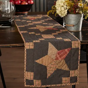 Country Blue Star Quilted Table Runners
