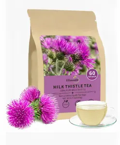 60-Count Milk Thistle Tea Bags: Premium Milk Thistle Seed, Natural Liver Support & Detox, Caffeine-Free Herbal Tea