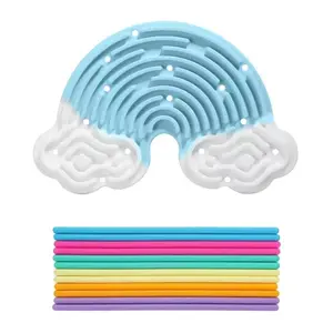 Cloud Silicone Dual-Sided Stress Relief Fidgeting Toy, Multi-Color Educational Gift Perfect for Birthdays and Holidays,ldeal Birthday Gift Mini Toy, Spring Travel Essential Perfect Gift for Teens