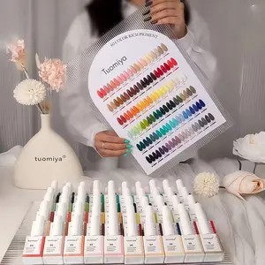 60-Color Spring Summer Solid Nail Gel Polish Set with Color Card, Perfect for Nail Salons and DIY Nail Art, UV Nail Gel for Stunning Nails