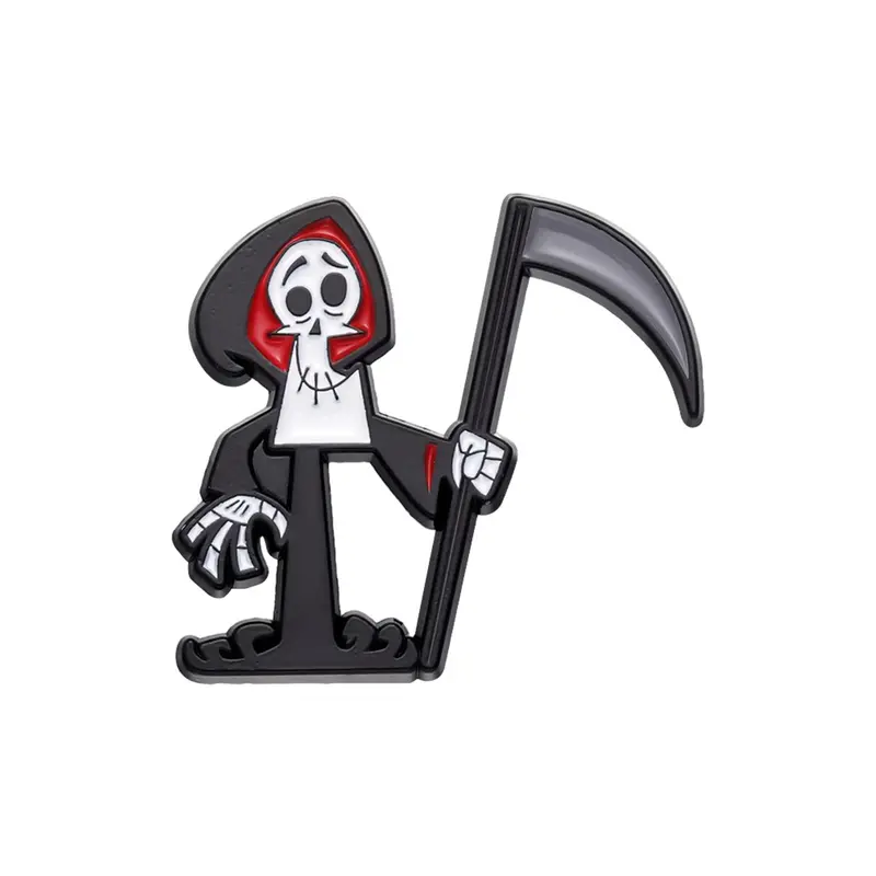 Punk Style Grim Reaper Design Brooch, Enamel Brooch Pin, Alloy Brooch Pin, Clip, Lapel Pin, Enamel Lapel Pins, Fashion Accessory, Fashion Clothes Accessories for Men & Women, Halloween