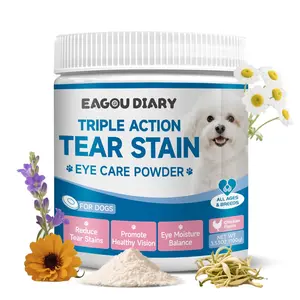 Tear Stain Supplement - Tear Stain Remover for , Eye Vision & Immune Support, Lutein,Chamomile, Vitamin, Probiotic,100g, Chicken Flavor, Tear Stain Supplement for White