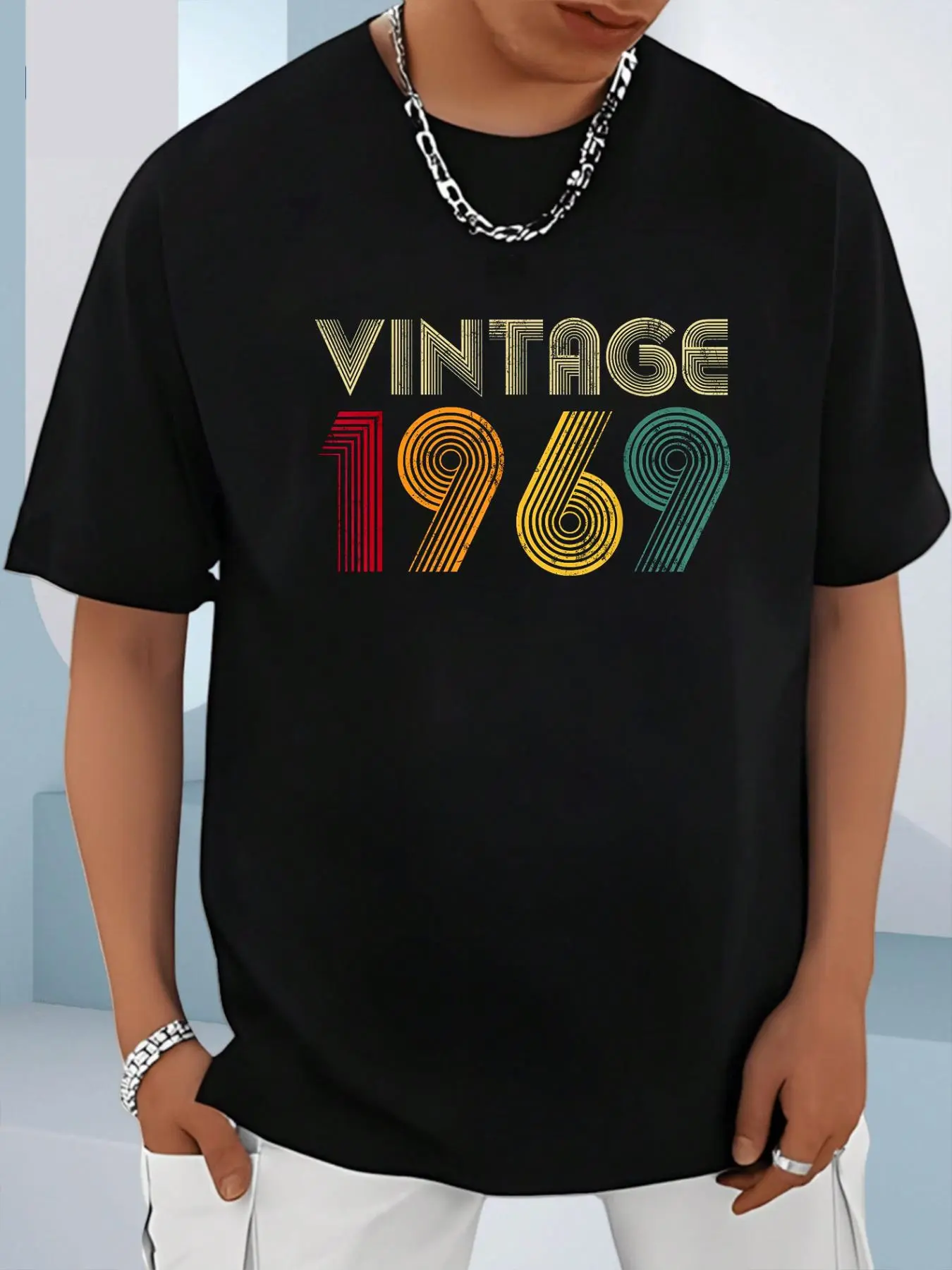 100% Cotton Unisex Vintage 1969 56th Birthday Gift Retro 56 Years Old T-Shirt, Men's Women's Shirt Top, Short Sleeve Tops Crewneck T-shirt