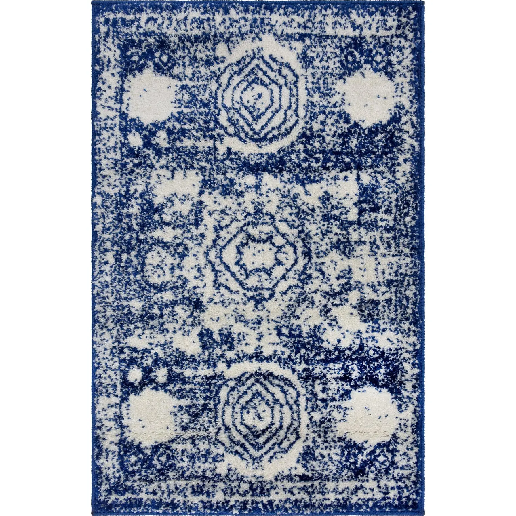 Ivory and Blue 2' x 3'