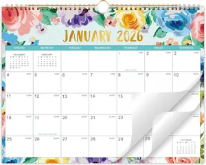 2026 Wall Calendar - 12 Monthly Calendar Wall, JAN 2026 - DECEMBER 2026, 11.75'' × 14.75'', Large Wall Calendar 2026 With Spiral Bound, Hanging Calendar with Premium Paper, Julian Dates, Writing Blocks