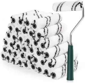 Microfiber  Roller 4 Inch, Small  Roller Covers (3/8-Inch Nap, 40 Pack), Mini  Rollers for House Painting with  Roller Frame, Wall Painting Tool