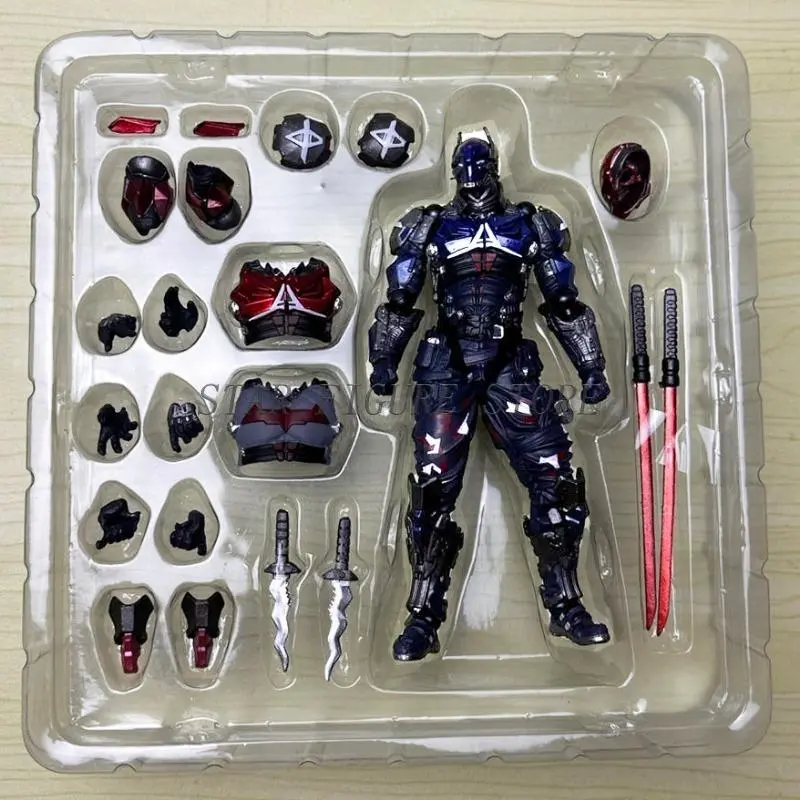 17cm AMAZING YAMAGUCHI Arkham Knight Action Figure PVC 024# Collectible Doll Ornaments Movable Bruce Wayne Figurine Model Toys