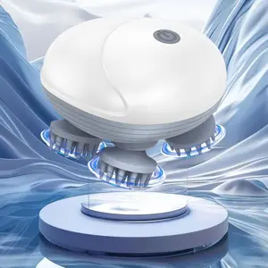 Handheld Cat Massager, Electric Scalp Massager, 4 Massage Heads, Scalp and Back Scratcher Relieving Tight Stiffness Muscles, Promote Bonding White Friend