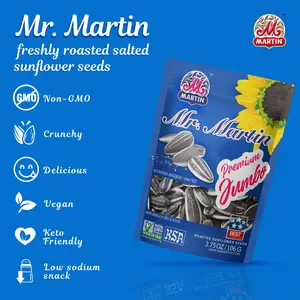 MR. MARTIN Premium Jumbo Salted Sunflower Seeds - Low Sodium Snack - 16 Pack