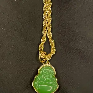 Lucky Laughing Buddha Natural Crystal Jade Chain