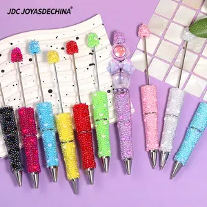 Mix 11pcs DIY Glass Mermaid Heart Rhinestone Beadable Pens, Colorful Sparkly Twist Ballpoint Pens For Office, Students, Back To School Birthday  Mother's Day Gifts