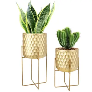 Set of Two Metal Plant Stands Flower Stand Holders Modern Plant Holders Flower Holder for Flower Pot Indoor Living Room