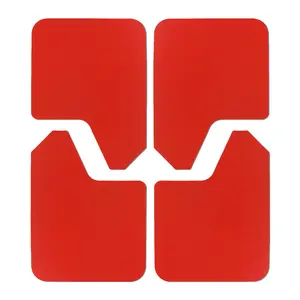 Car Mud Flaps 4PCS Universal Fit Red Splash Guards Flexible and Bendable Mudguard Fender Flare Cuttable Mudflap Car Accessories Compatible with Pickup SUV Trucks