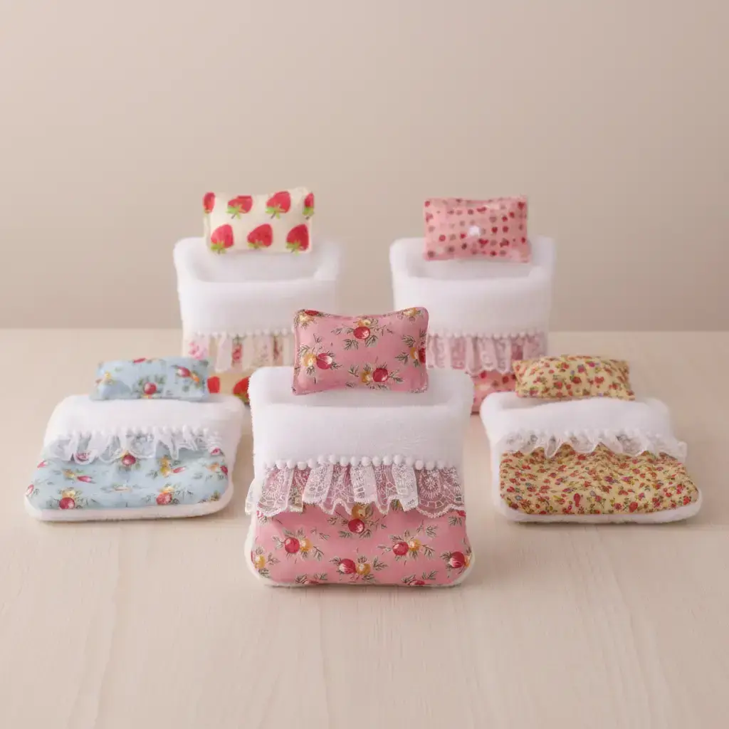 Labubu Doll Clothes Set, Doll Outfit, Doll Clothing, Doll Accessories, Soft Pillow & Sleep Bag for 17cm Labubu Dolls, Perfect Christmas Halloween Easter Gift, 5 Colors Available
