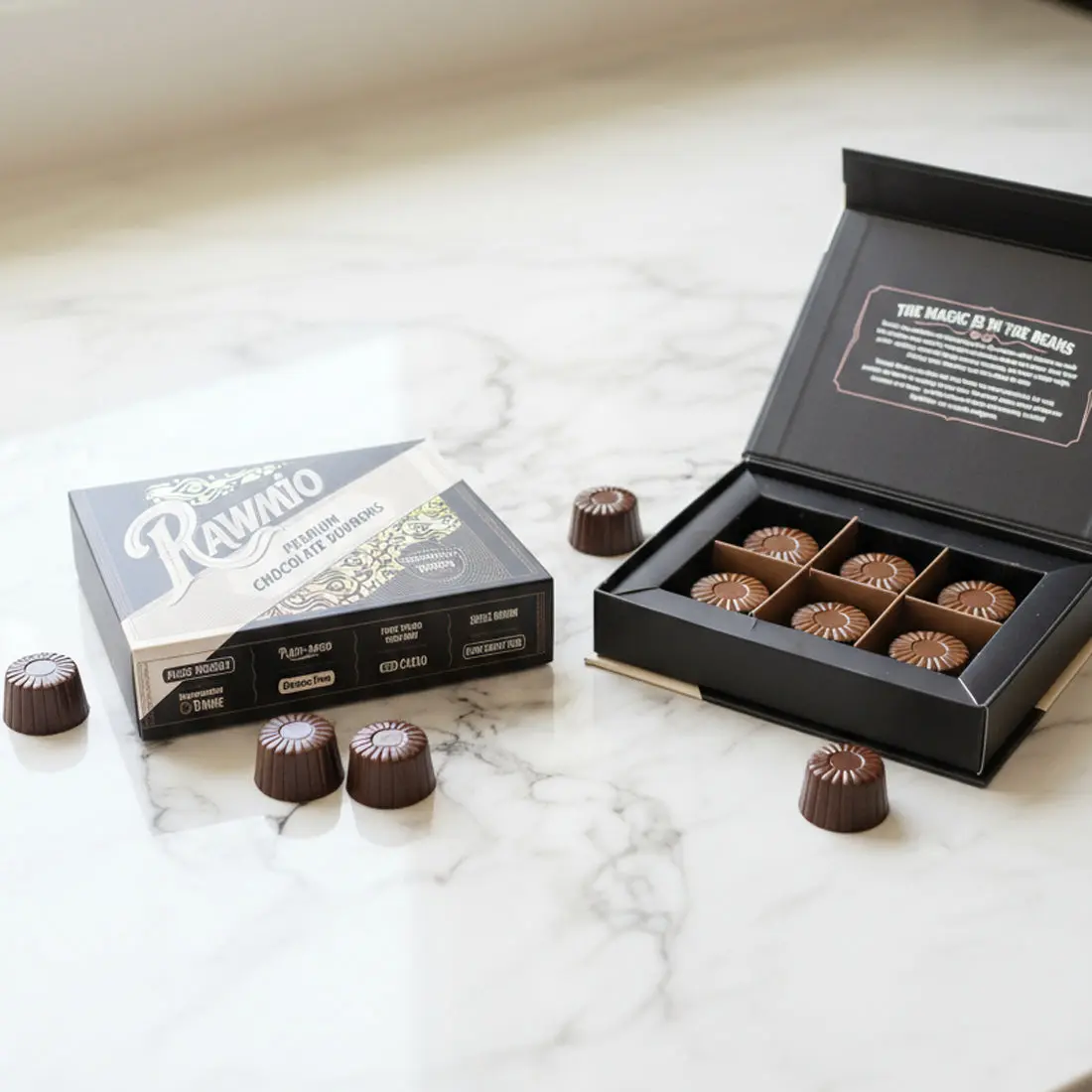 Rawmio 70% Dark Chocolate Bonbons, 6 Bonbons