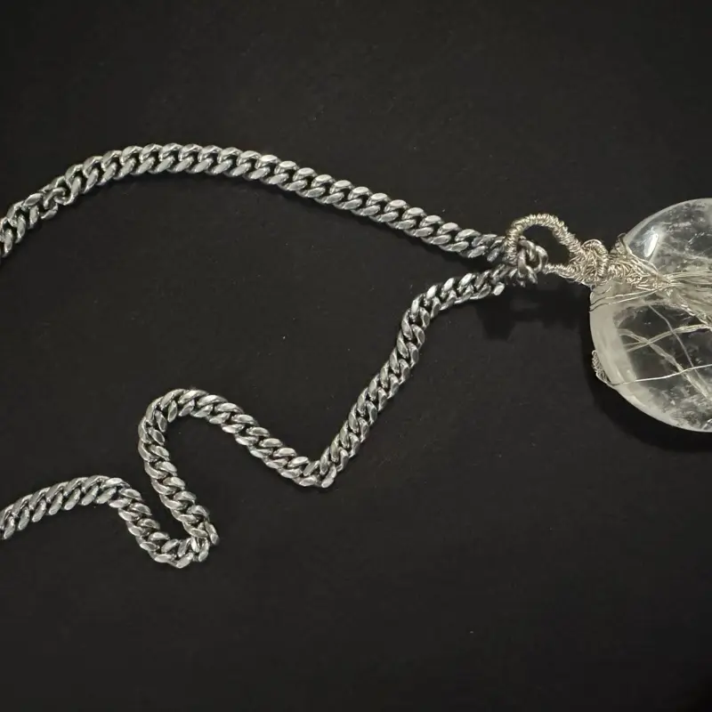 LARGE Customizable Crystal Pendant with Necklace