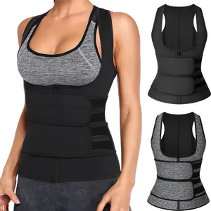 Women's Adjustable Neoprene Sauna Tank Top, Tummy Control Shapewear Waist Trainer Vest Sauna Suit Body Shaper for Women, Lady Workout Yoga Gym Exercise Clothing, Fajas Para Mujer, Women Sportswear Abdominal Belt