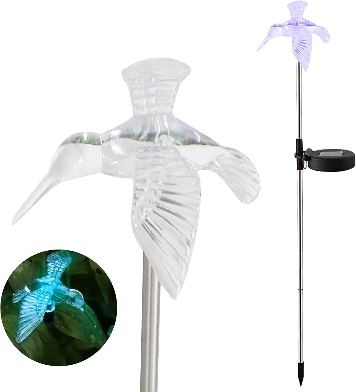 Solar  Outdoor Garden LED Light Color  Figurine Stake Landscape Light  Hummingbird Lawn Lamp for Sidewalk Terrace Pathway Walkway Driveway Yard & Lawn Decorations