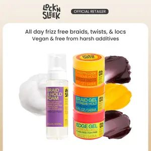 LOCK’N SLEEK Edge, Braid, & Loc Styling Haircare | Natural Vegan Edge Control, Braid Gel, Twist Gel & Setting Foam for Frizz-Free, Long-Lasting Styles