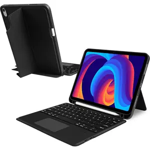 Compatible for iPad A16 11th Generation Case with Keyboard,Multi- Trackpad, Detachable Keyboard,Stand Cover with Pen Holder for iPad 11 inch A16 2025 &10th Gen 10.9" 2022,Black