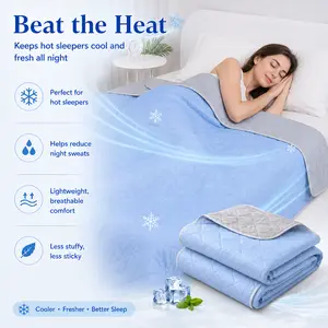 Cool Summer Blanket for Hot Sleepers & Night Sweats, Ultra Lightweight Airy Thin Cooling Quilt, Skin-Friendly & Smooth, Great for Bed, Sofa, Travel & Outdoor Camping, Perfect All-Season Gift for Adults & Teens, Home Bedding summervibes