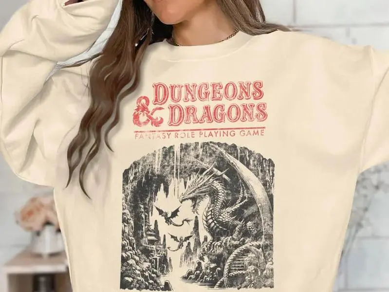 Dungeons & Dragons Vintage 1974 T-shirt Sweatshirt Hoodie, vintage Sweatshirt, Graphic shirt, DnD Gift, Baulders Gate tee, DnD Shirt, Dungeon Master Shirt