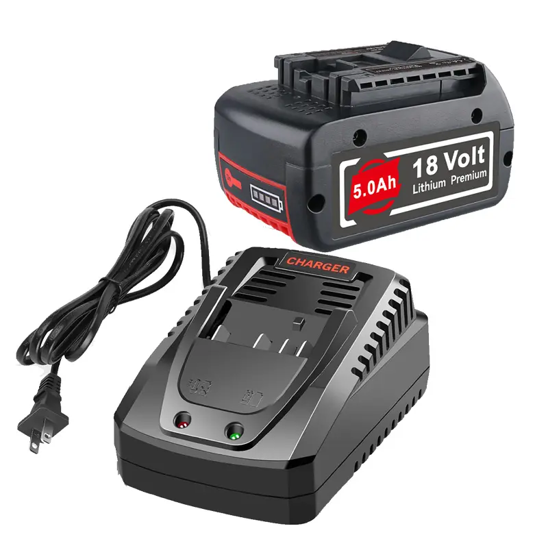 18V 5.0Ah Li-ion Replacement Batteries with 100V-260V Charger Kit, Compatible with Bosch BAT609 BAT618 BAT622 BAT619 BAT610G Cordless Power Tools, CAG180-01 CCS180 Cells