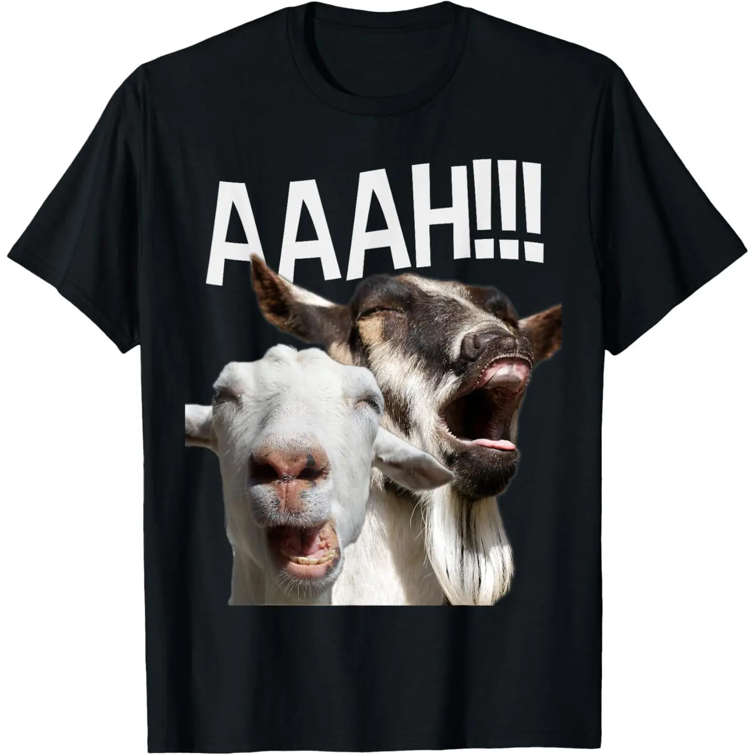 100% Cotton Screaming Goats AAAH!!! Funny Crazy Goat Lover Print T-Shirt