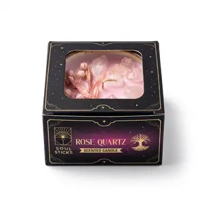 Rose Quartz Crystal Smudge Candle