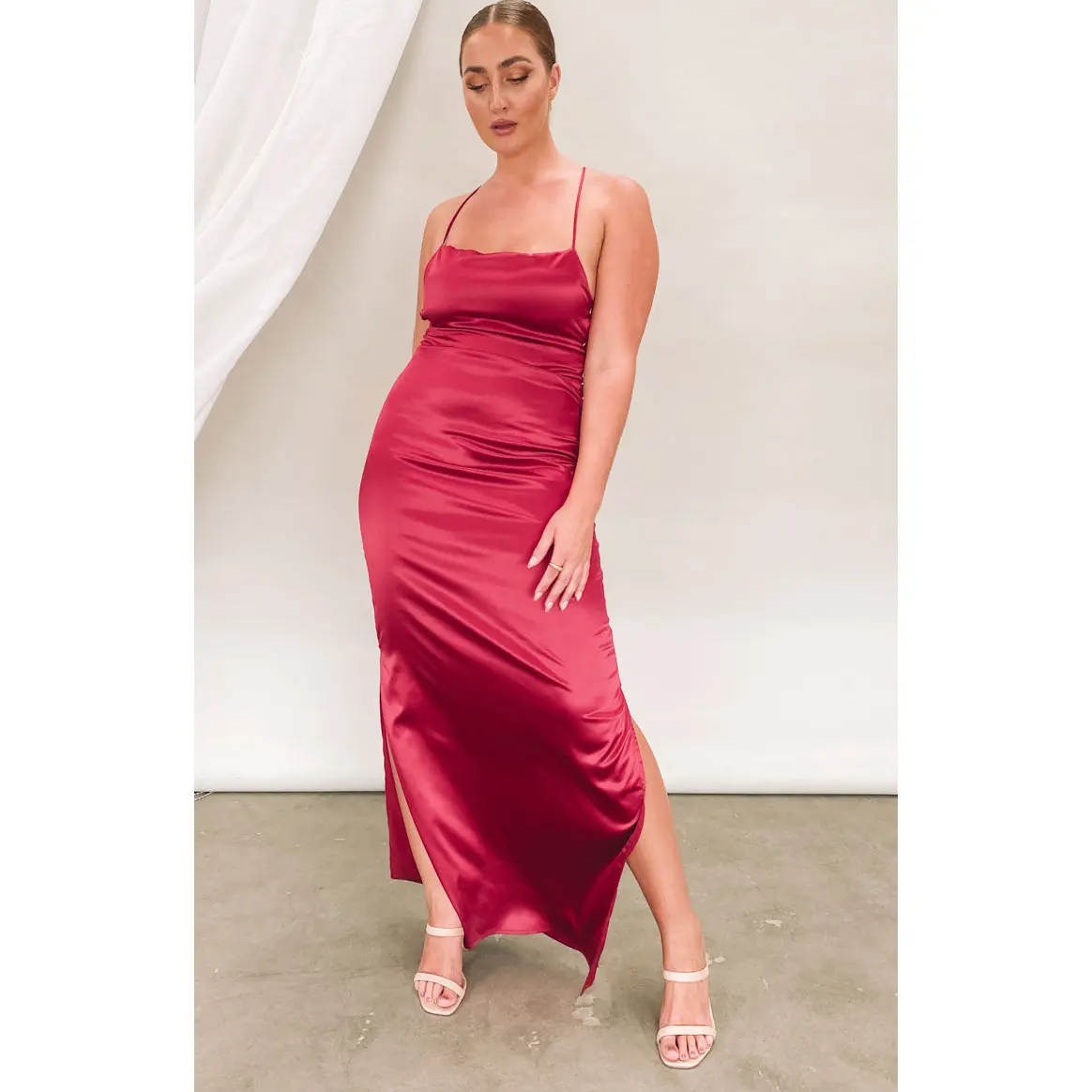 manhattan slip formal dress Wine Full price