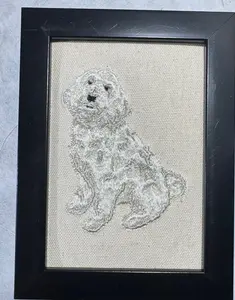 Goldendoodle Dog Machine Embroidered and Framed! Unique Canine Charm Tabletop Decor for Home or Office! Other Designs and Breeds Available! Desktop Decoration Signs