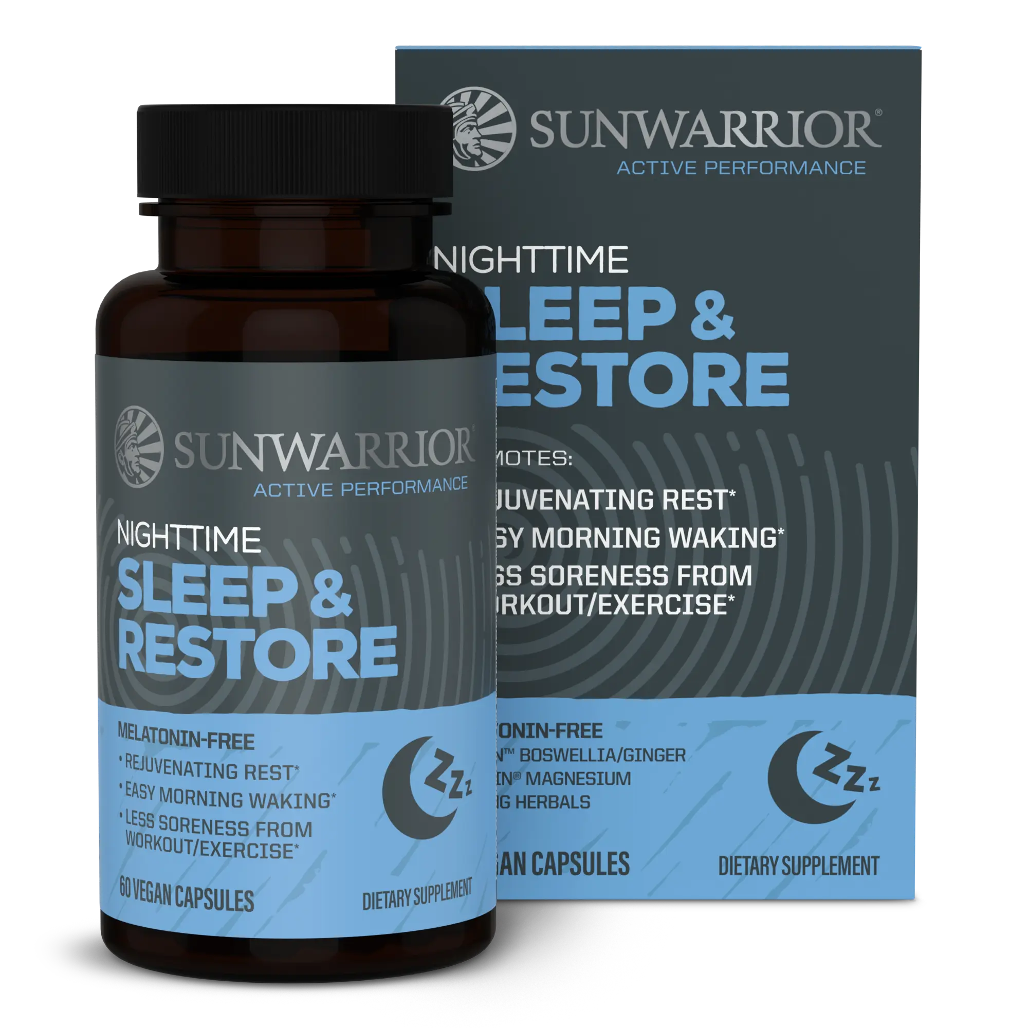 Sunwarrior Active Capsules Active Sleep and Restore Capsules, Melatonin-Free Sleep, 60 vegan capsules