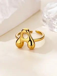 1 Pcs Cute Bubble Letters Rings For Women Initials Opening Ring Wedding Party Fashion Alphabet Jewelry