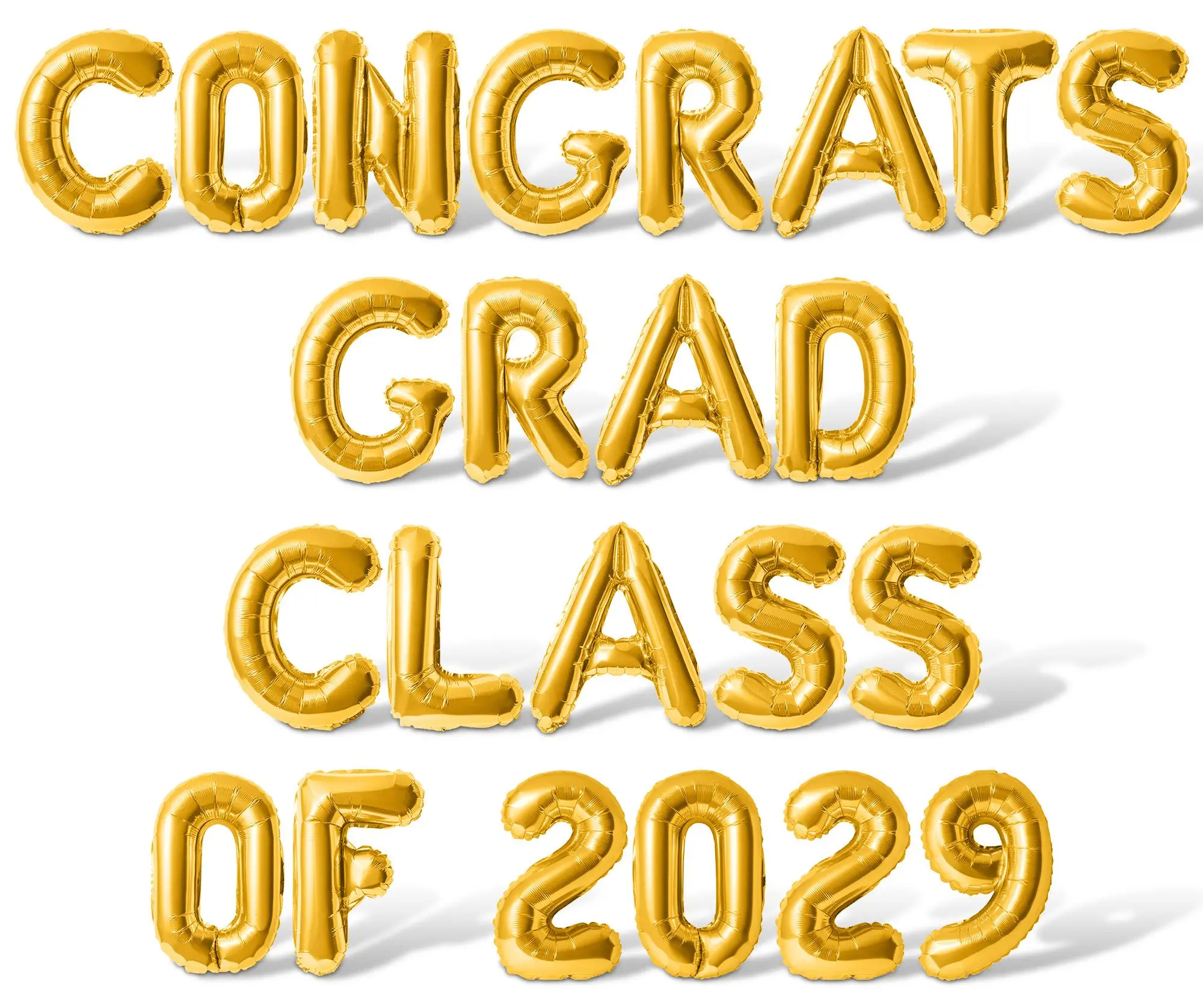Letter Balloons - CONGRATS GRAD CLASS OF 2029 16" Inch Alphabet Letters Foil Mylar Balloon Graduation Party Banner