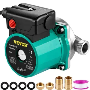 Father's Day Gift VEVOR Hot Water Recirculating Pump, 93W 110V Water Circulator Pump, Automatic Start Circulating Pump NPT 3/4" w/Brass Fittings, Stainless Steel Head, 3 Speed Control for Electric Water Heater System