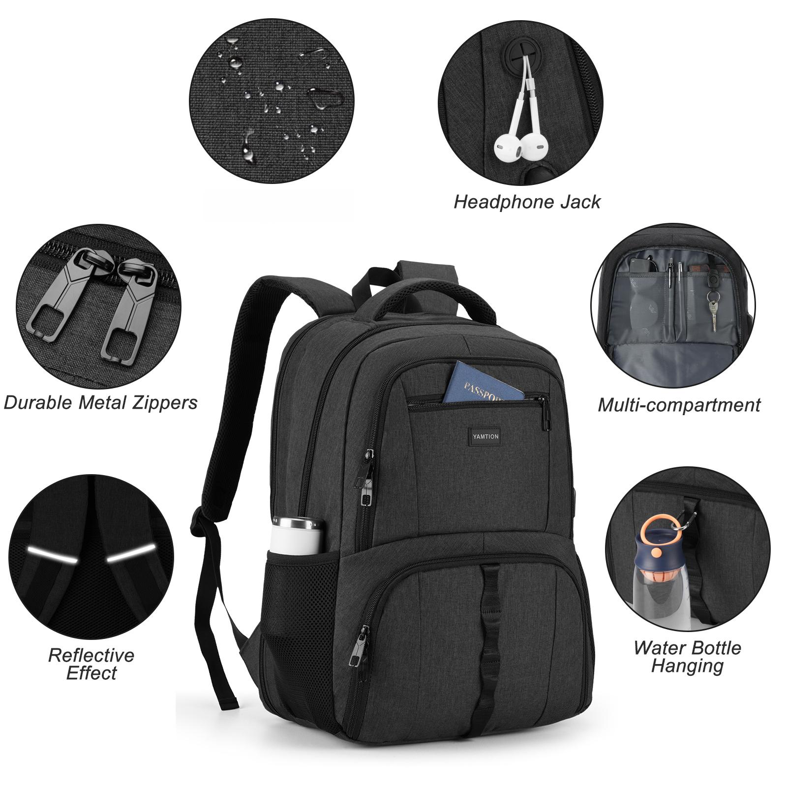 TSA Approved  Laptop Travel Backpack, Airline Carry On Approved Weekender Bag with USB Charging Port, Fits Up  with Shoe Compartment  Durable Business Travel Backpack with Luggage Sleeve, Anti-Theft Back Pocket,  USB Charge Port for Office & Trip