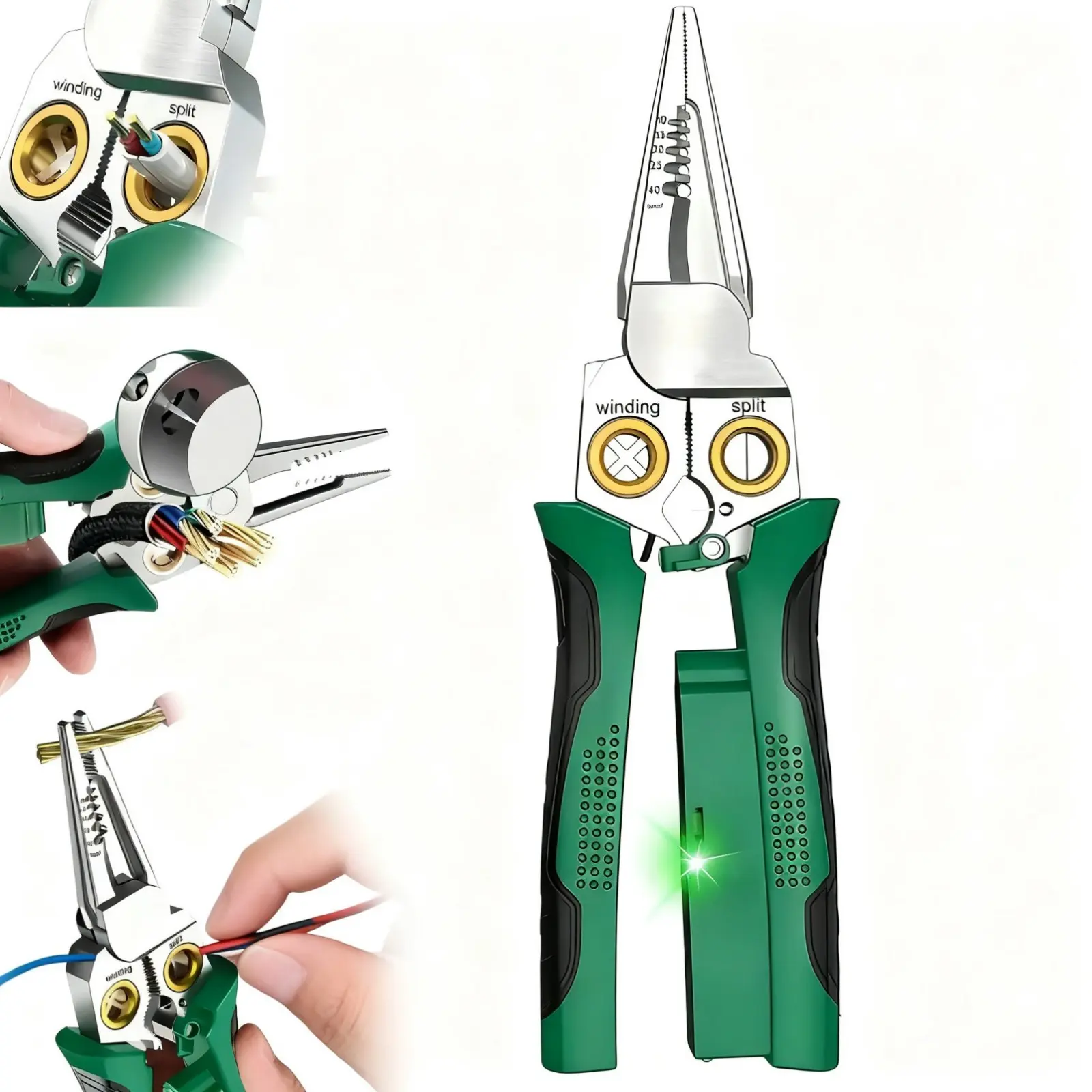 8-in-1 Compact Wire Stripping Tool, Multifunctional Self-Adjusting Electrical Pliers with Cutting, Twisting & Voltage Testing, DIY Tools for Electricians, Home Repair & Workshop Projects, 8-In-1 Tool homeessentials