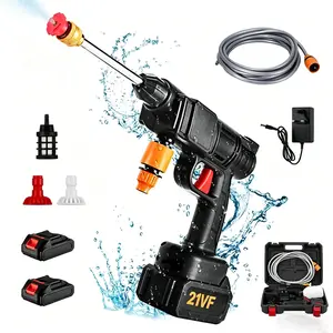 Cordless Electric High Pressure Washer Heavy Duty Automotive Cleaning Tool with Quick Connect Nozzles