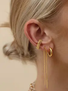 Elegant Venice Earrings Set for Women, elegant minimalist earrings, Fashionable Luxury Ear Cuffs, Casual Vacation Jewelry, 3 Pairs Per Set